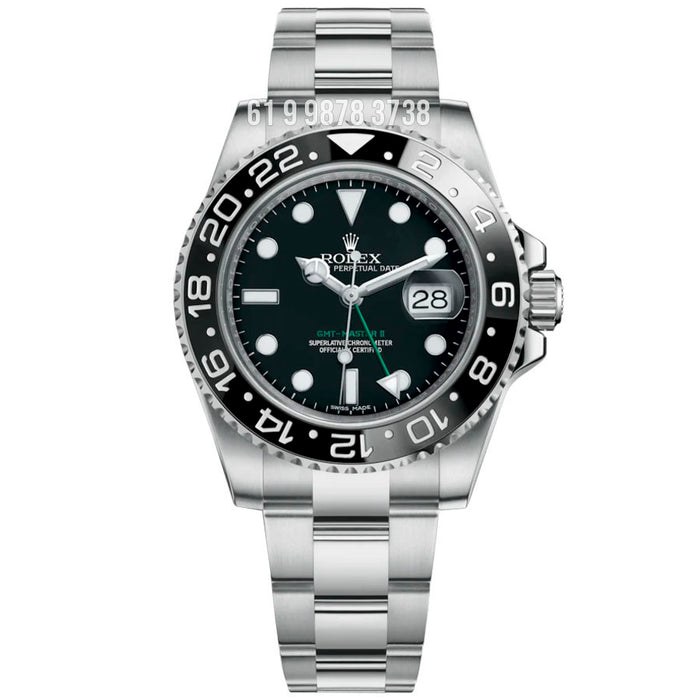 ROLEX GMT MASTER II PRETO  40MM 116710 SUPER CLONE