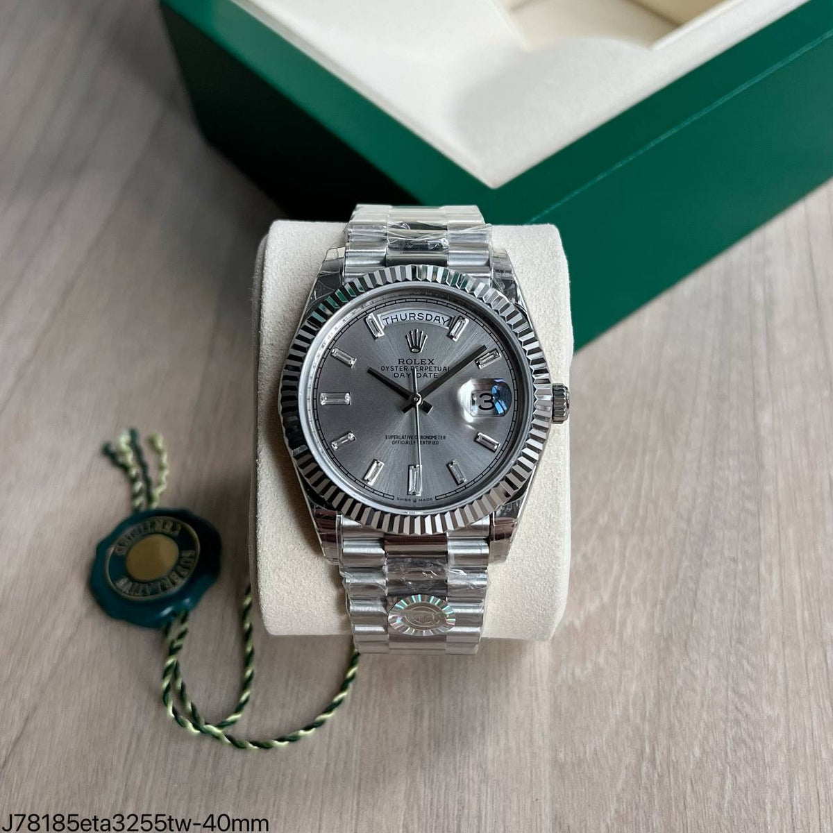 ROLEX DAY DATE ETA CINZA BRILHANTE SUPER CLONE