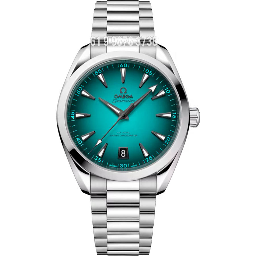 OMEGA SEAMASTER AQUA TERRA CO-AXIAL 41MM PRATA AZUL SUPER CLONE