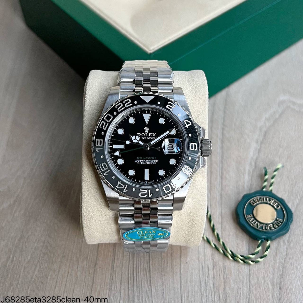 ROLEX GMT MASTER II 2024 PRETO CINZA WAYNE JUBILEE 40MM 126710GRNR SUPER CLONE