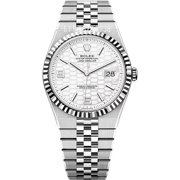 ROLEX LAND DWELLER PRATA BRANCO ETA SUPER CLONE