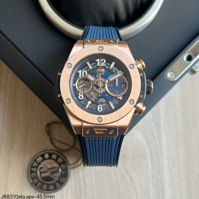HUBLOT BIG BANG UNICO 44MM ROSE AZUL SUPER CLONE