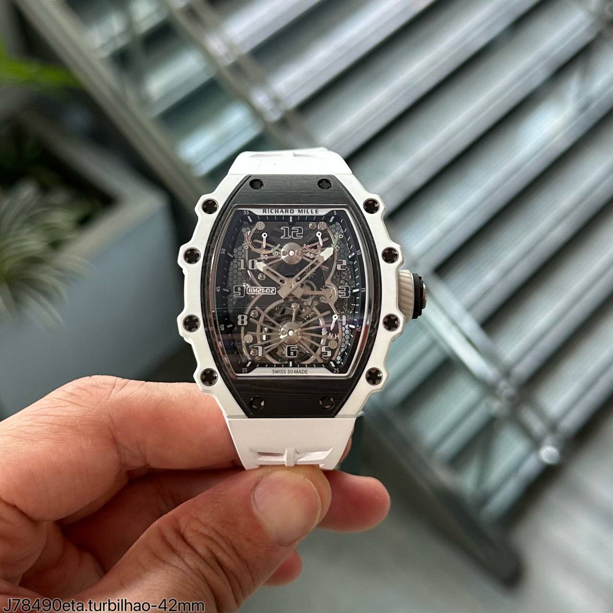 RICHARD MILLE RM 21-01 CARBON  BRANCO SUPER CLONE