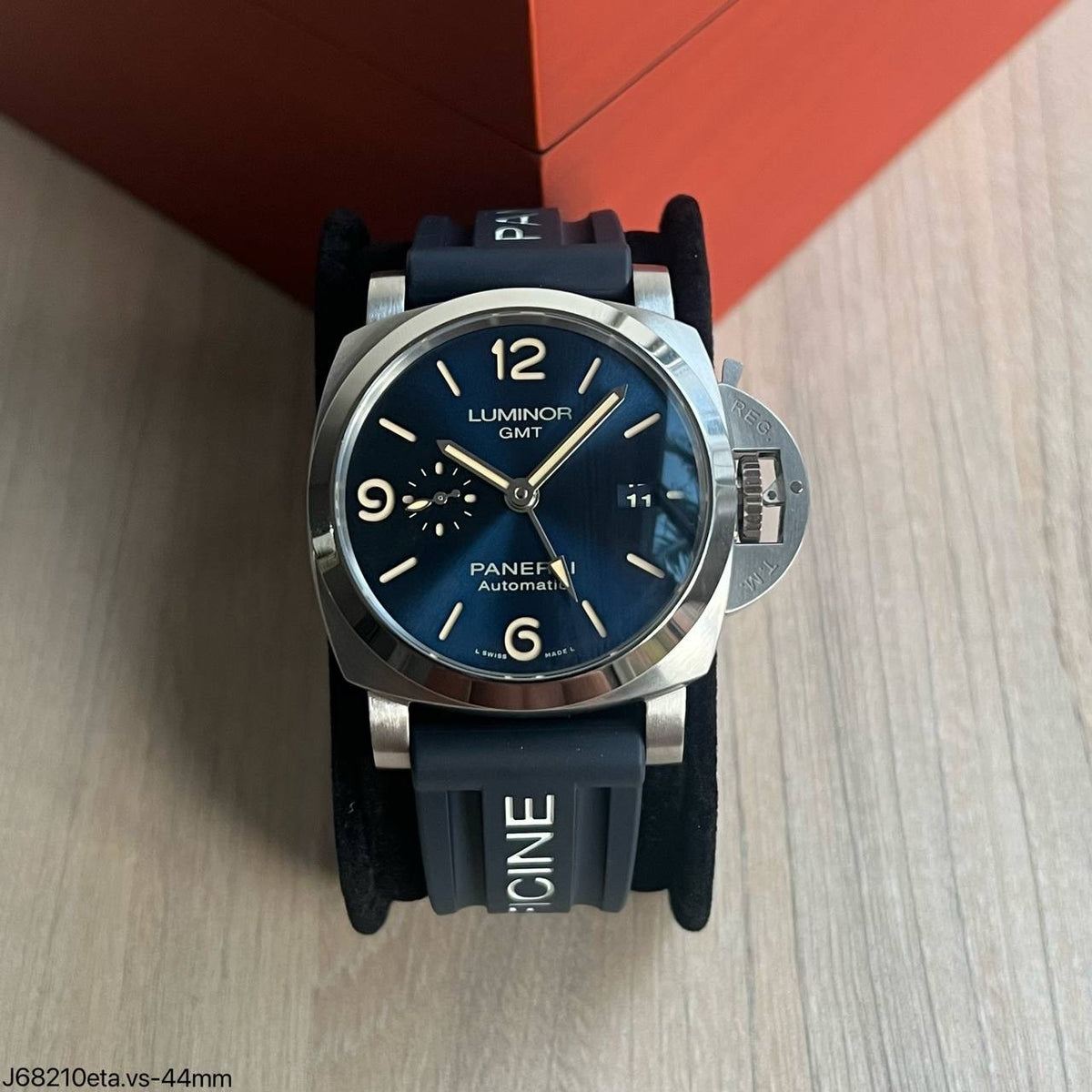 PANERAI LUMINOR GMT PRATA AZUL 44MM SUPER CLONE