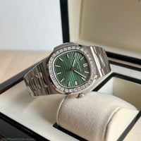 PATEK PHILIPPE NAUTILUS 40MM PRATA VERDE  BRILHANTE SUPER CLONE