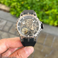 ROGER DUBUIS EXCALIBUR PRATA BORRACHA 42MM SUPER CLONE