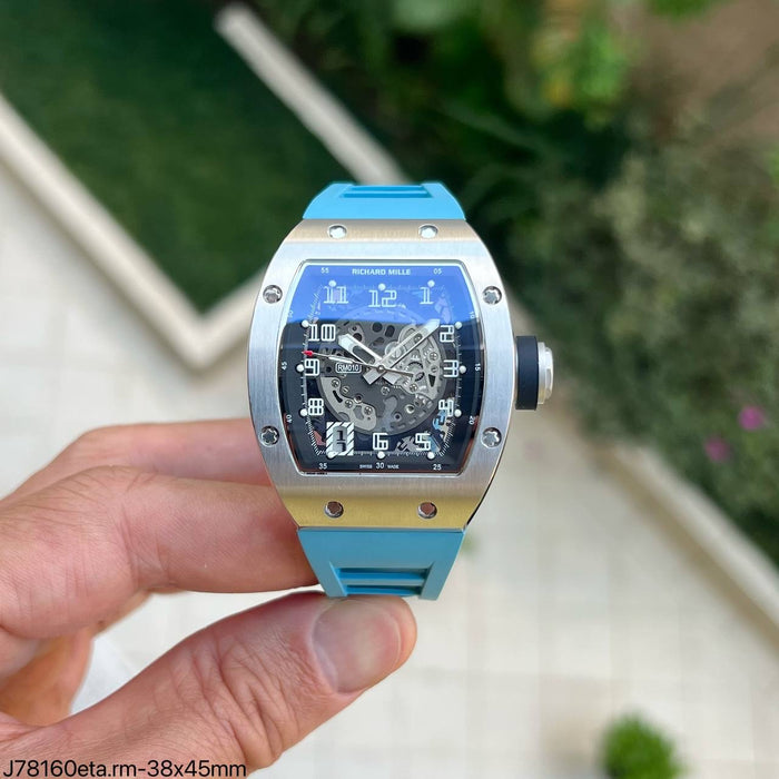 RICHARD MILLE RM 010 PRATA AZUL SUPER CLONE