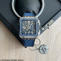 HUBLOT SQUARE BANG UNICO PRATA 42MM SUPER CLONE