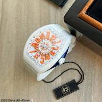 FRANCK MULLER VANGUARD CERAMIC BRANCO 45MM SUPER CLONE