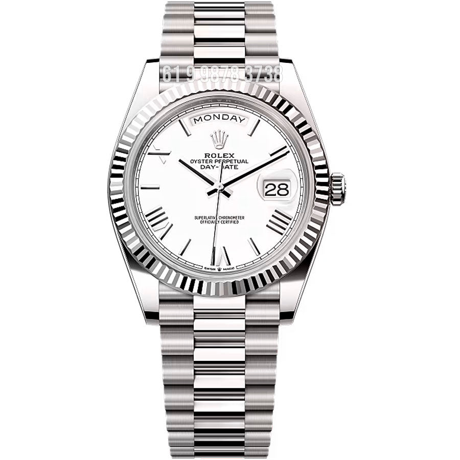 ROLEX DAY DATE ETA BRANCO SUPER CLONE