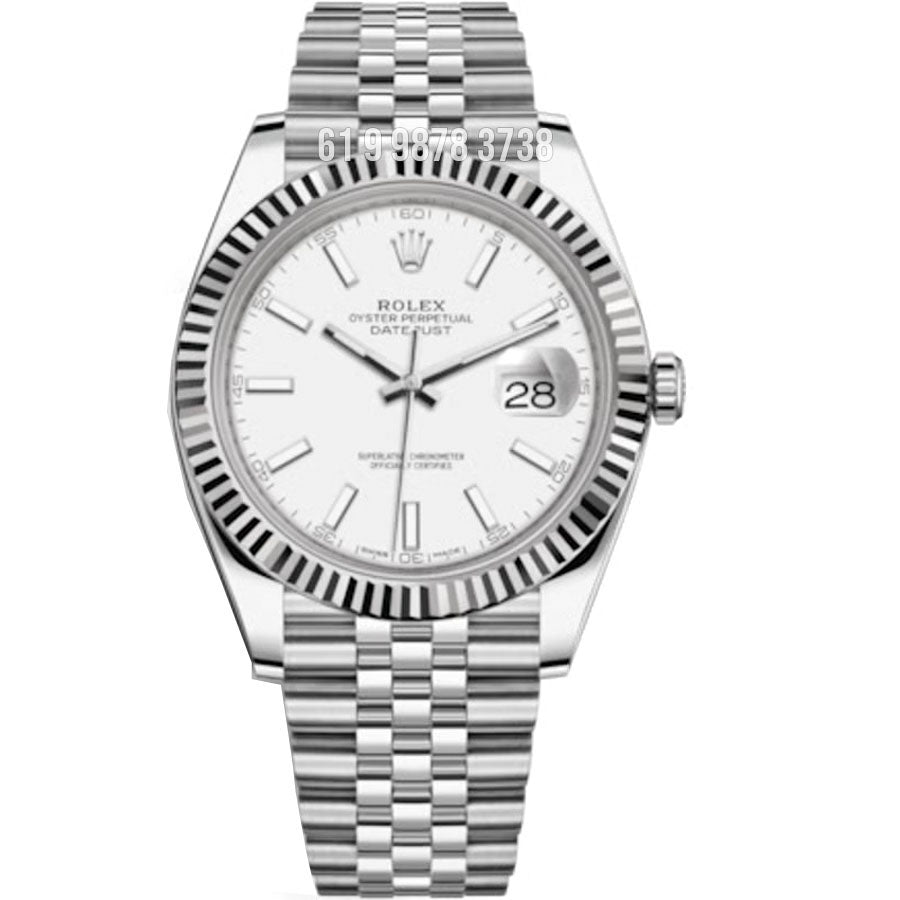 ROLEX DATEJUST 41MM BRANCO JUBILEU 126334 SUPER CLONE