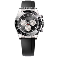 ROLEX DAYTONA PRATA PRETO BORRACHA 40MM SUPER CLONE