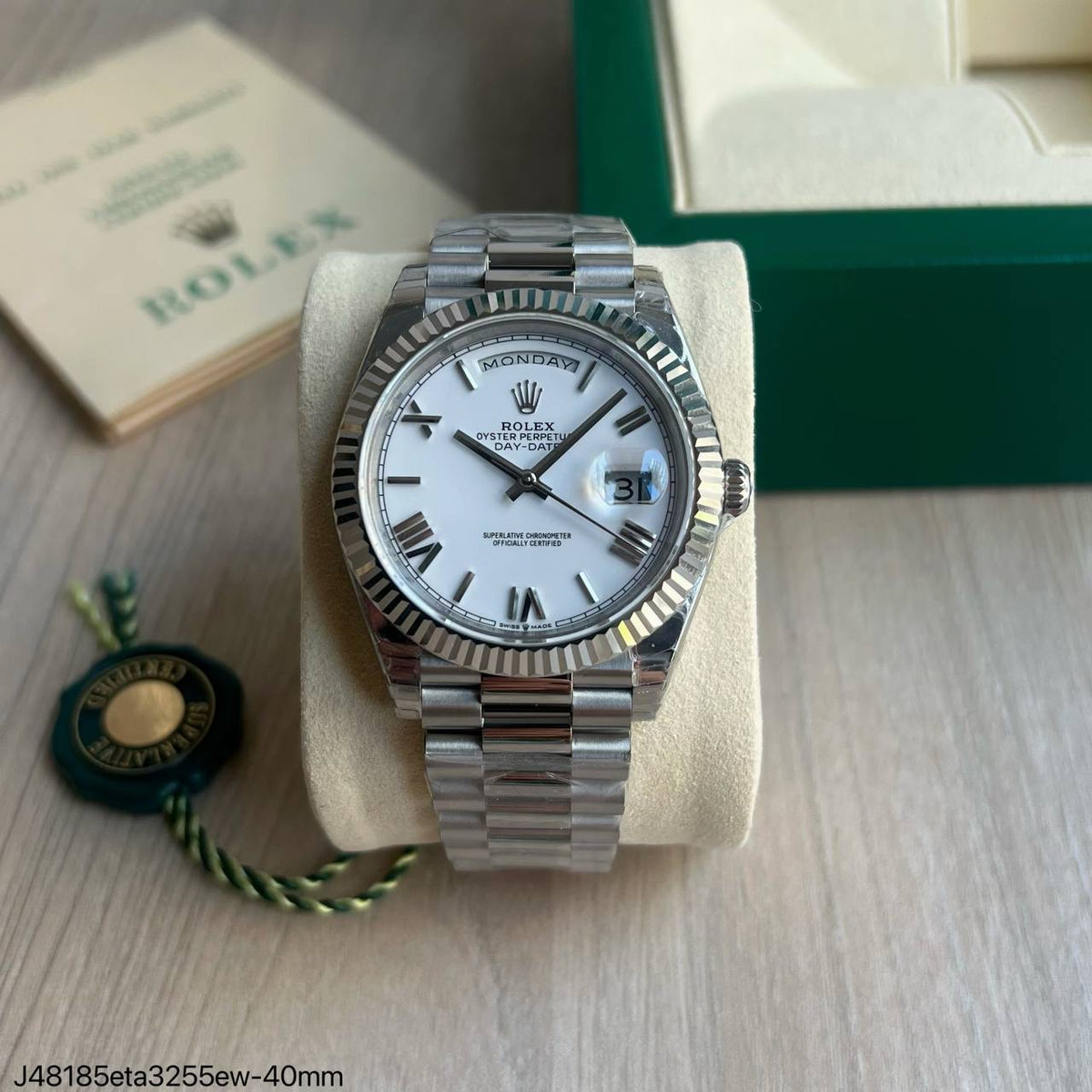 ROLEX DAY DATE ETA BRANCO SUPER CLONE