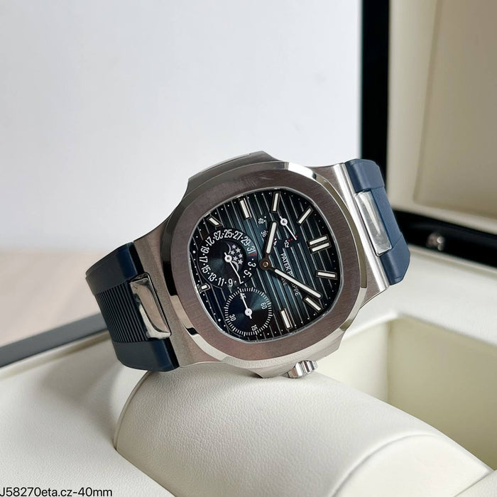 PATEK PHILIPPE NAUTILUS 40MM PRATA AZUL 5712 SUPER CLONE