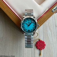 OMEGA SEAMASTER AQUA TERRA CO-AXIAL 41MM PRATA AZUL SUPER CLONE