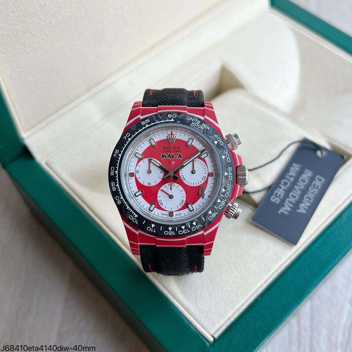 ROLEX DAYTONA  DIW CARBONO 40MM VERMELHO SUPER CLONE