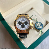 ROLEX DAYTONA  DOURADO BRANCO COURO 40MM SUPER CLONE