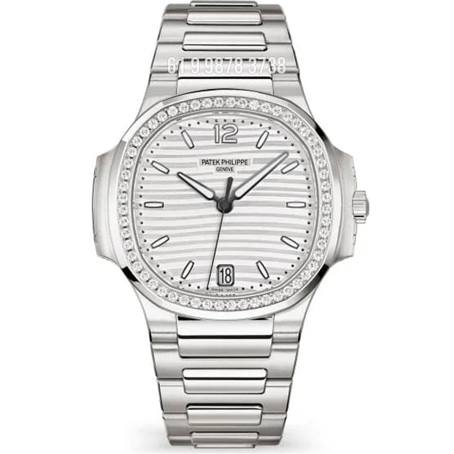 PATEK PHILIPPE NAUTILUS FEMININO Branco COM BRILHANTE ETA J68280 SUPER CLONE