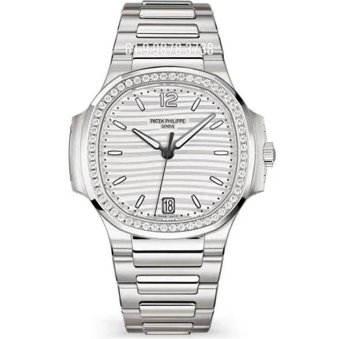 PATEK PHILIPPE NAUTILUS FEMININO Branco COM BRILHANTE ETA J68280 SUPER CLONE