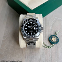 ROLEX GMT MASTER II 2024 PRETO CINZA WAYNE OYSTER 40MM 126710GRNR SUPER CLONE