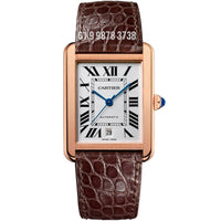 CARTIER TANK ROSE BRANCO COURO 31MM XL SUPER CLONE
