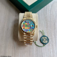 ROLEX DAY-DATE  DOURADO 36MM 128238 SUPER CLONE