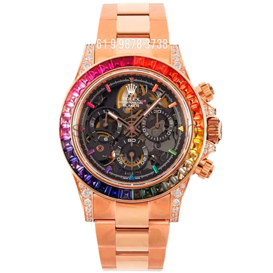 ROLEX DAYTONA 116505 RAINBOW ETA ROSE SUPER CLONE