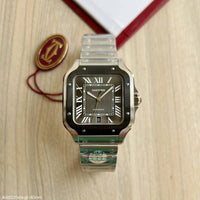 CARTIER SANTOS PRATA PRETO 40MM SUPER CLONE