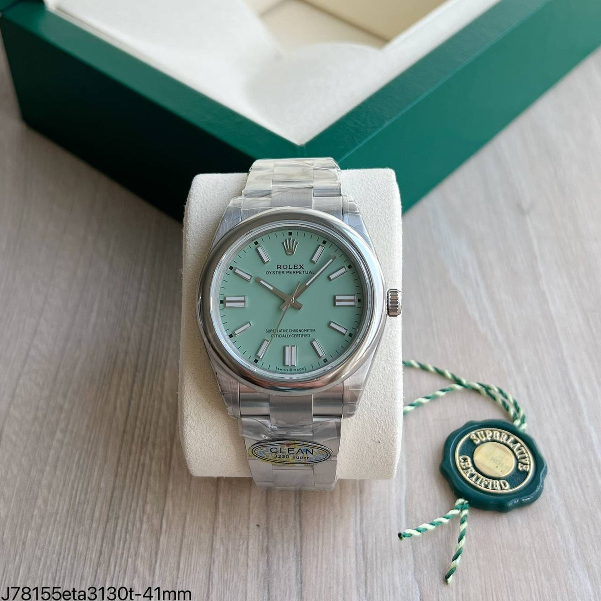 ROLEX OYSTER PERPETUAL PISTACHIO 41MM 134300 SUPER CLONE