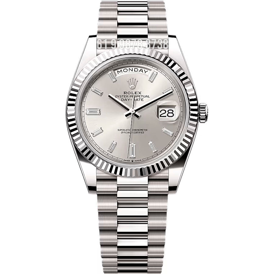 ROLEX DAY DATE ETA CINZA BRILHANTE SUPER CLONE