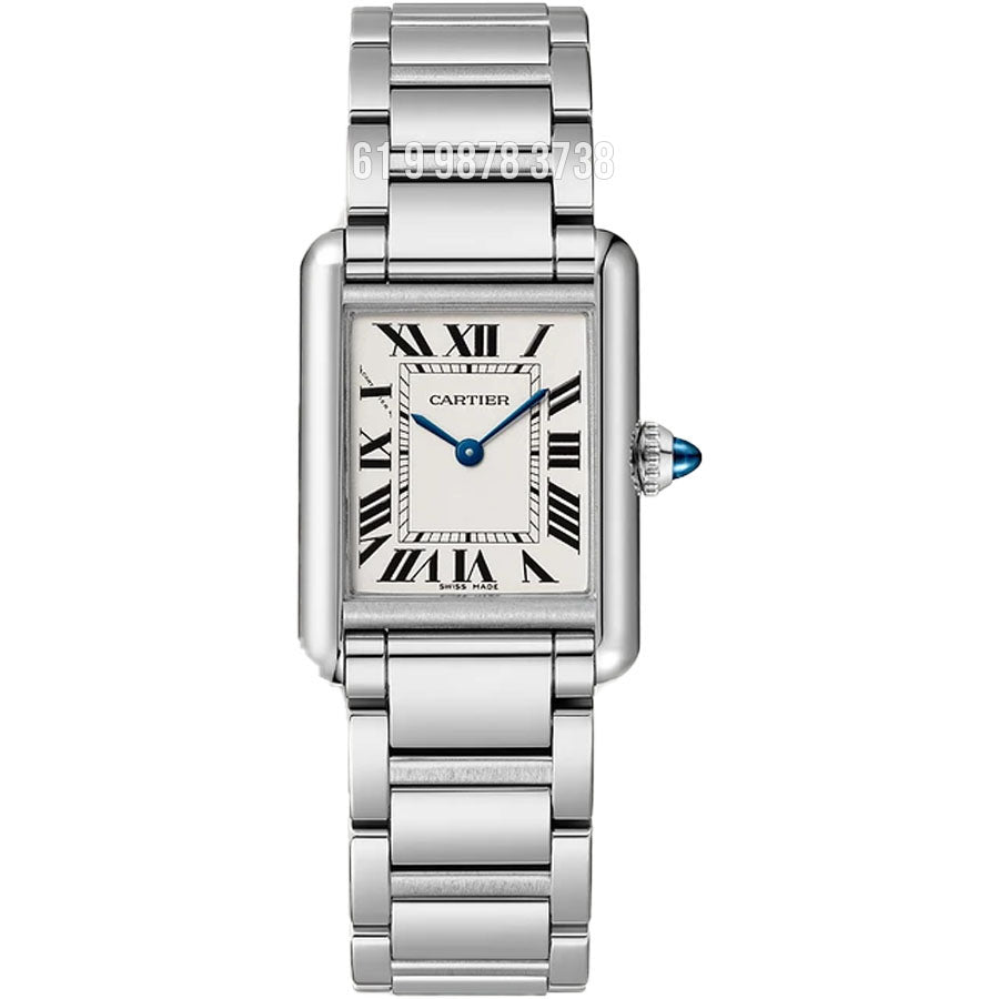 CARTIER TANK PRATA BRANCO  31MM XL SUPER CLONE