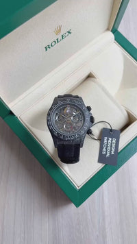 ROLEX DAYTONA DIW CARBONO 40MM PRETO ESQUELETO SUPER CLONE