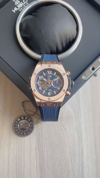 HUBLOT BIG BANG UNICO 44MM ROSE AZUL SUPER CLONE