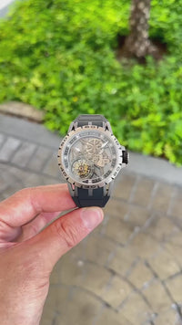ROGER DUBUIS EXCALIBUR PRATA BORRACHA 42MM SUPER CLONE