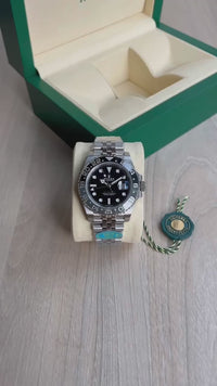 ROLEX GMT MASTER II 2024 PRETO CINZA WAYNE JUBILEE 40MM 126710GRNR SUPER CLONE