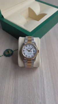 ROLEX DATEJUST 36MM PRATA DOURADO 116201 SUPER CLONE